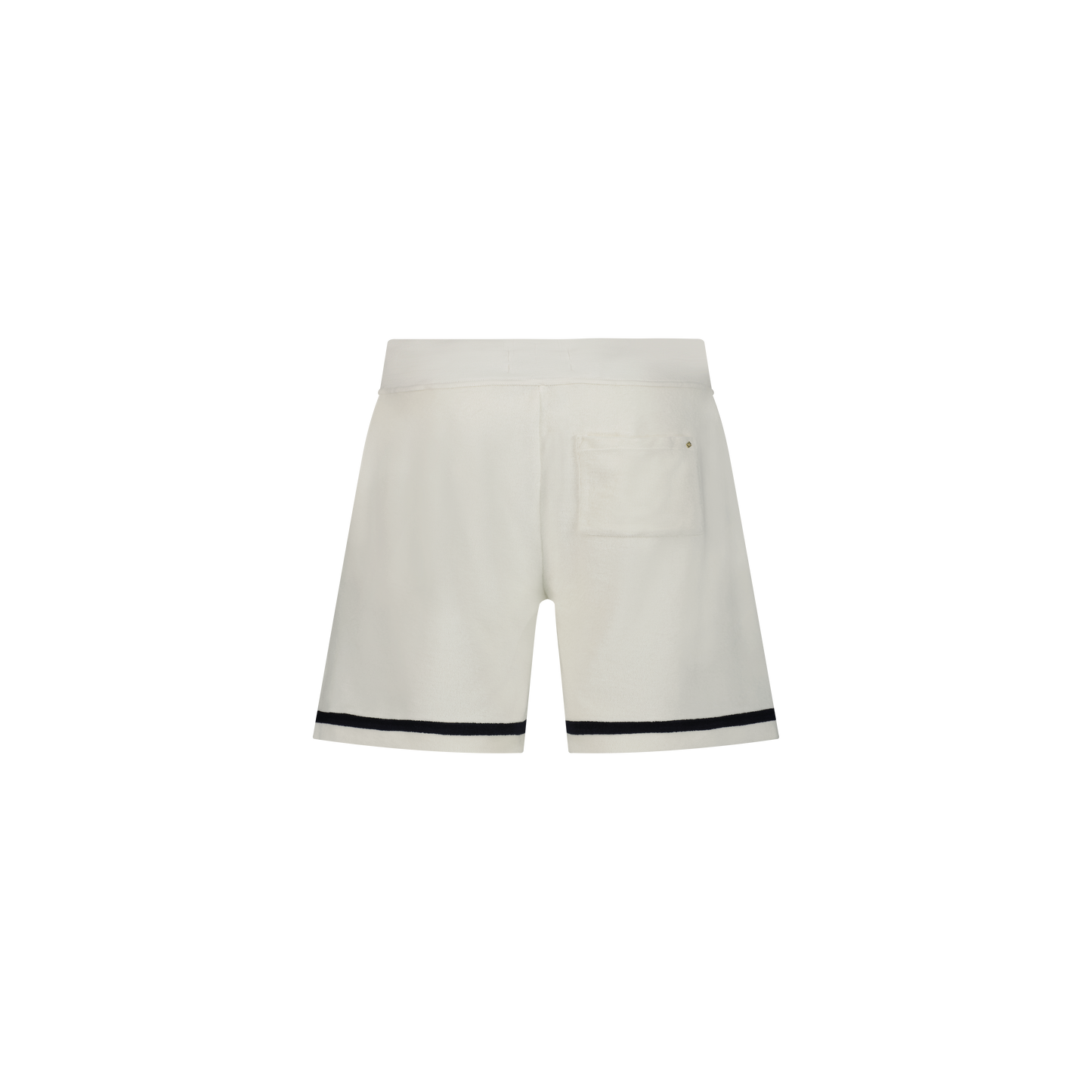 Ecru Terrycloth Shorts with Navy stripes
