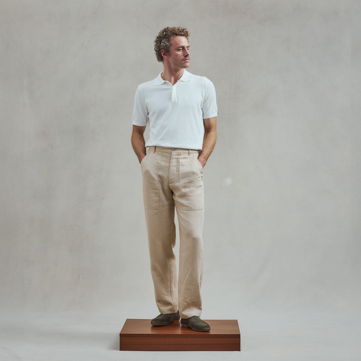 Polo Classique en Maille Écru