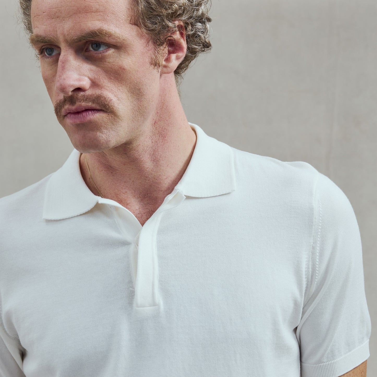Polo Classique en Maille Écru