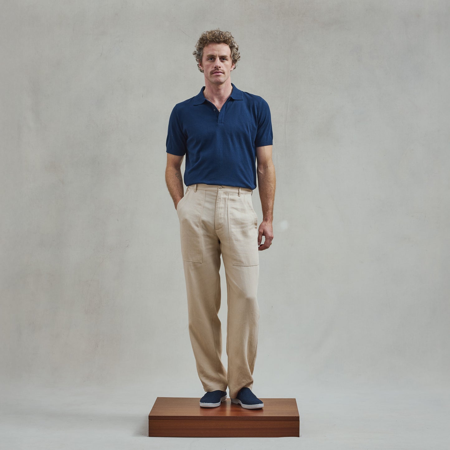 Polo Classique en Maille Marine