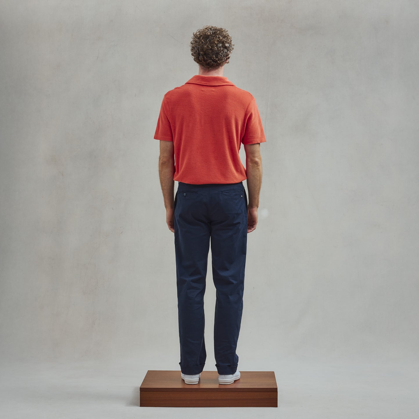 Polo à Bouton Orange en éponge