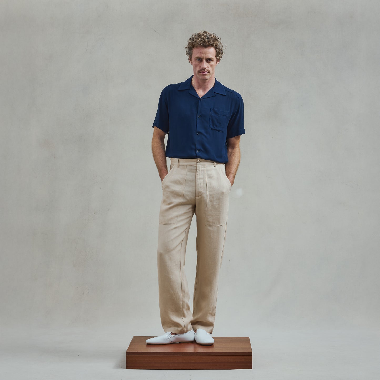 Chemise en Viscose Légère Marine