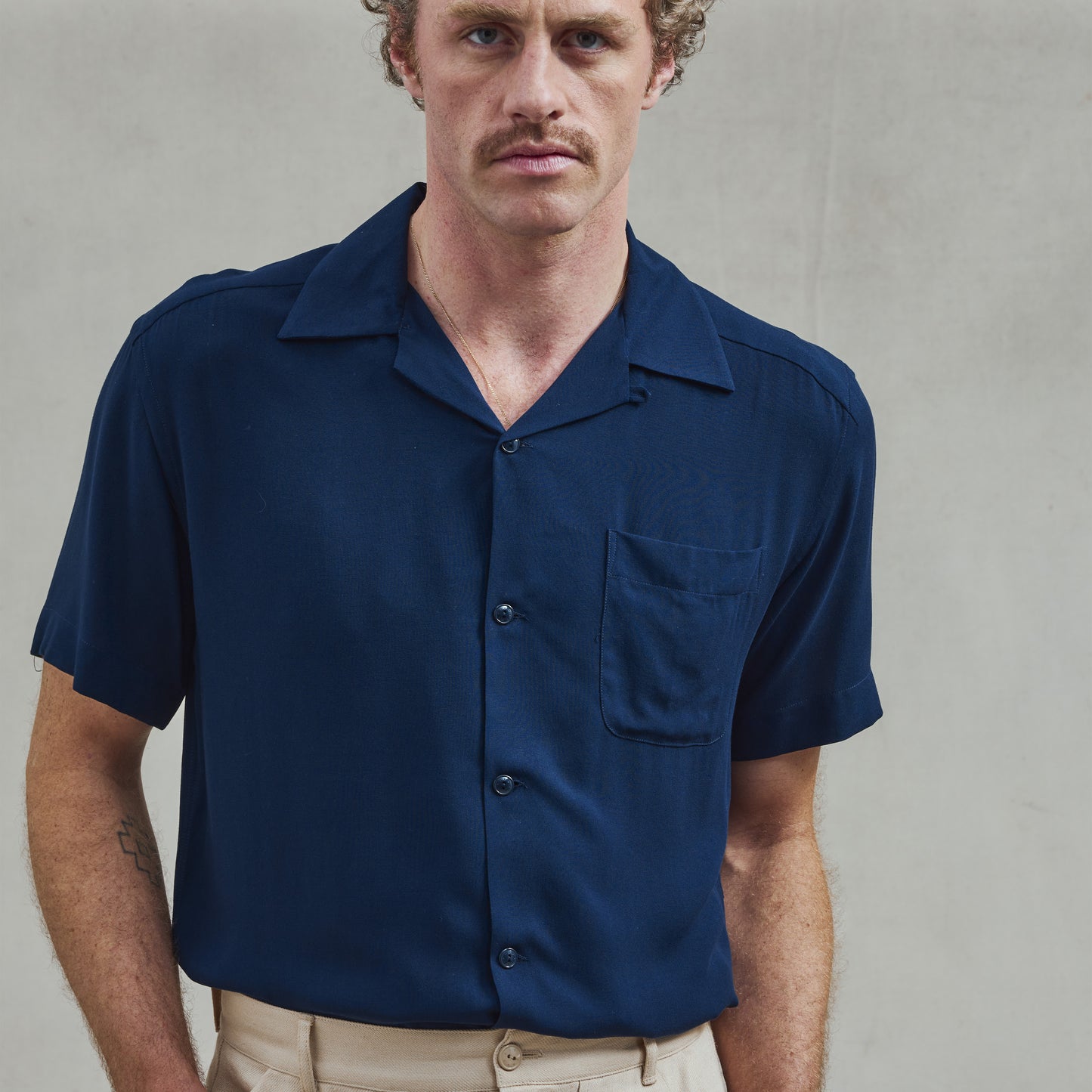 Chemise en Viscose Légère Marine