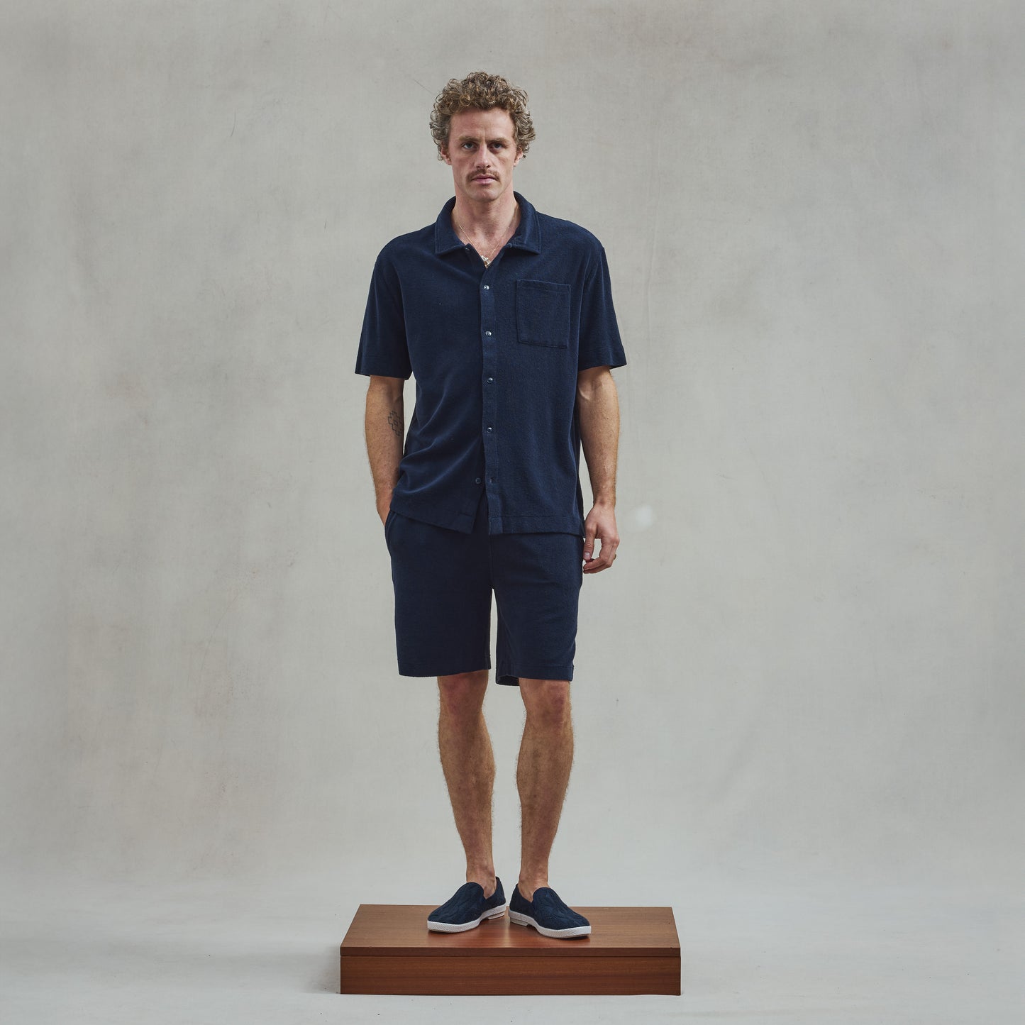 Navy Terrycloth Shirt