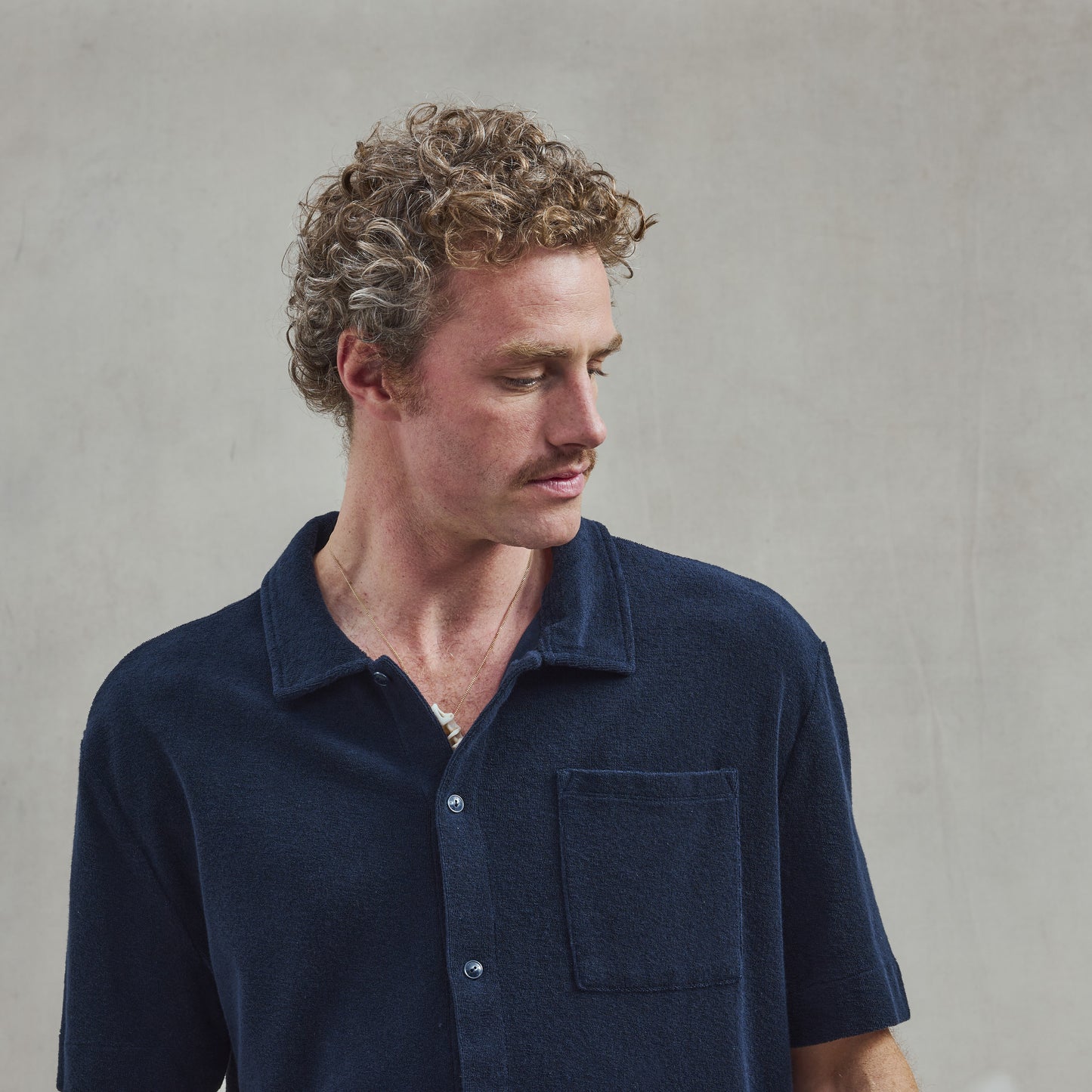 Navy Terrycloth Shirt
