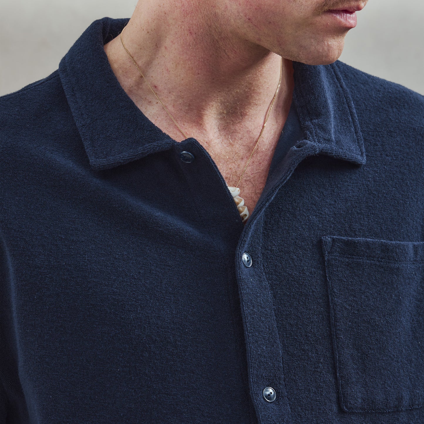 Navy Terrycloth Shirt