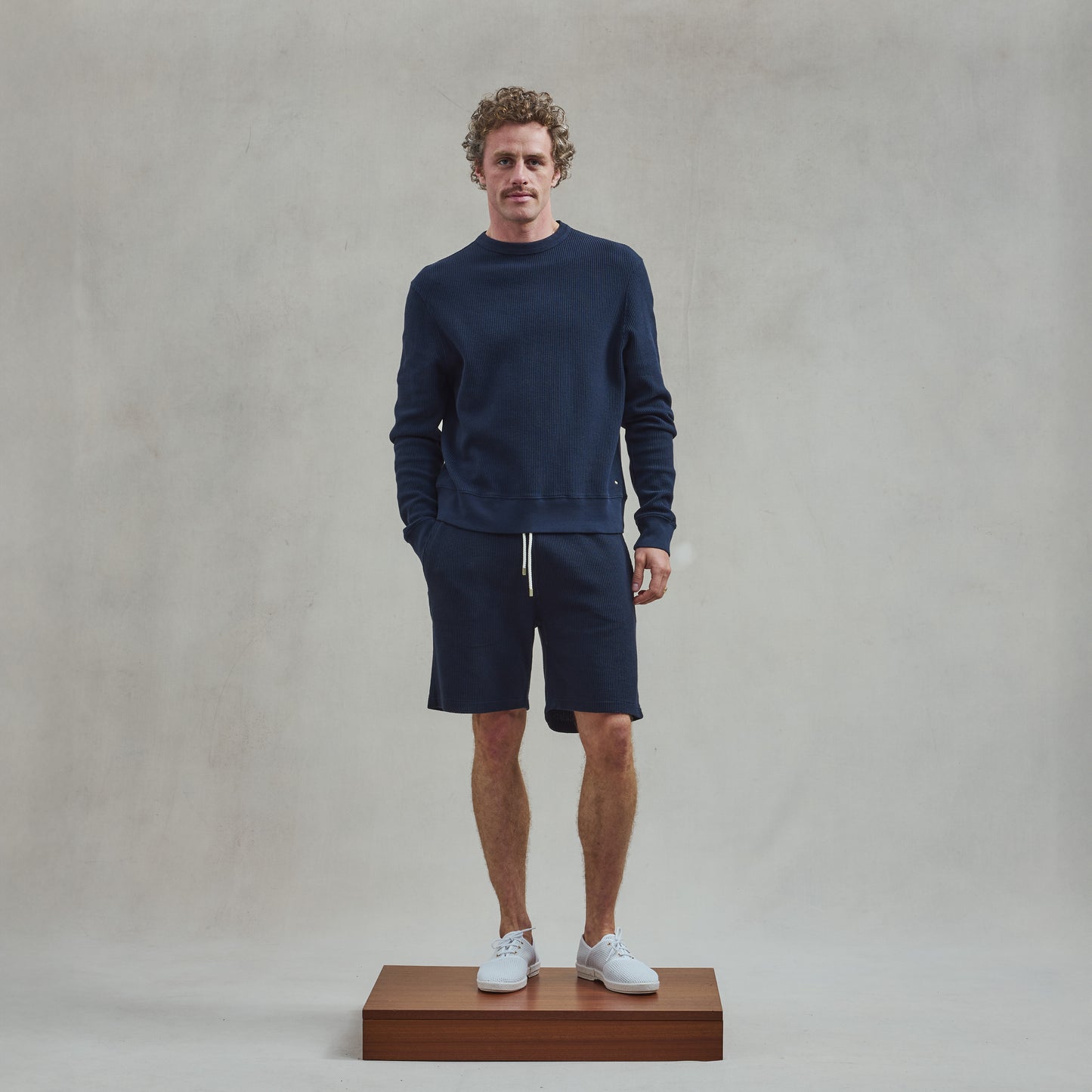 Navy Interlock Shorts