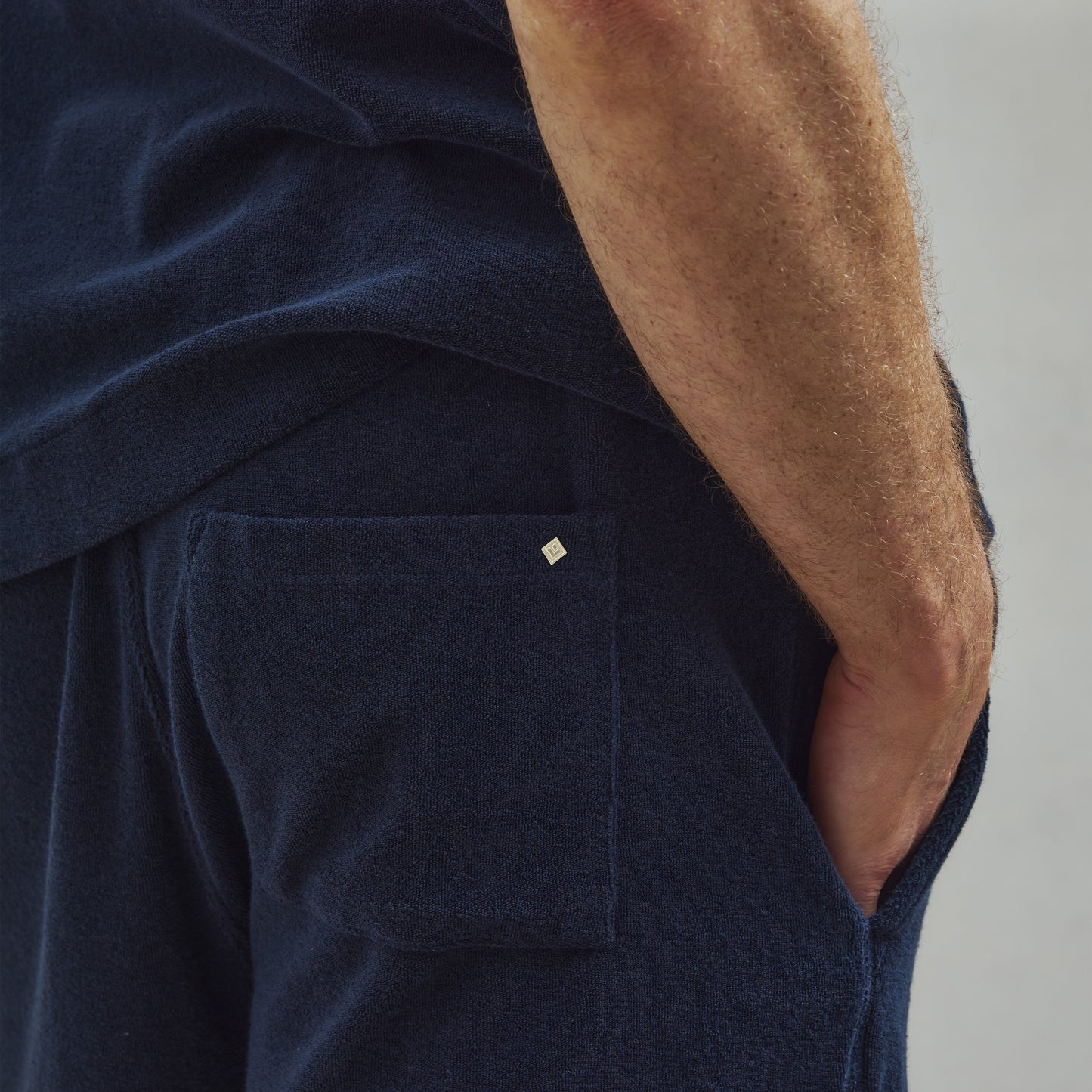 Navy Terrycloth Shorts