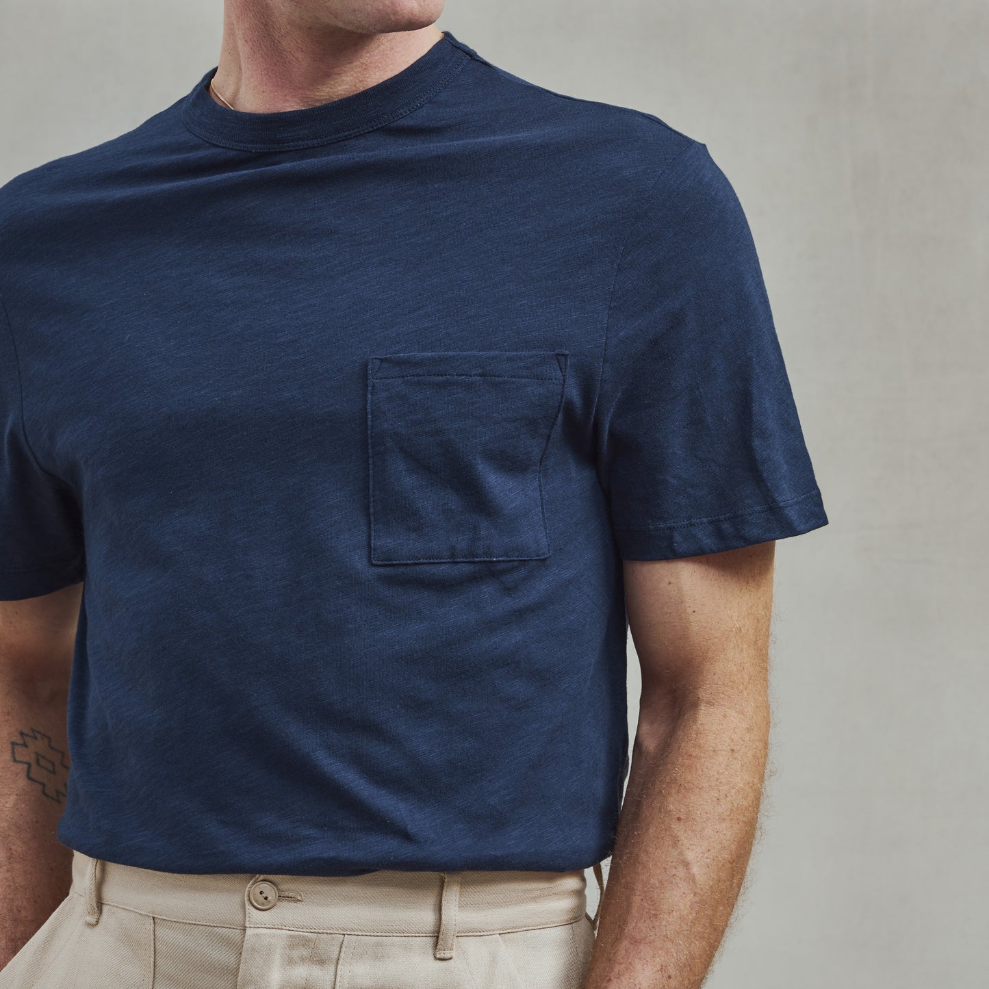 T-shirt En Jersey Slub Marine