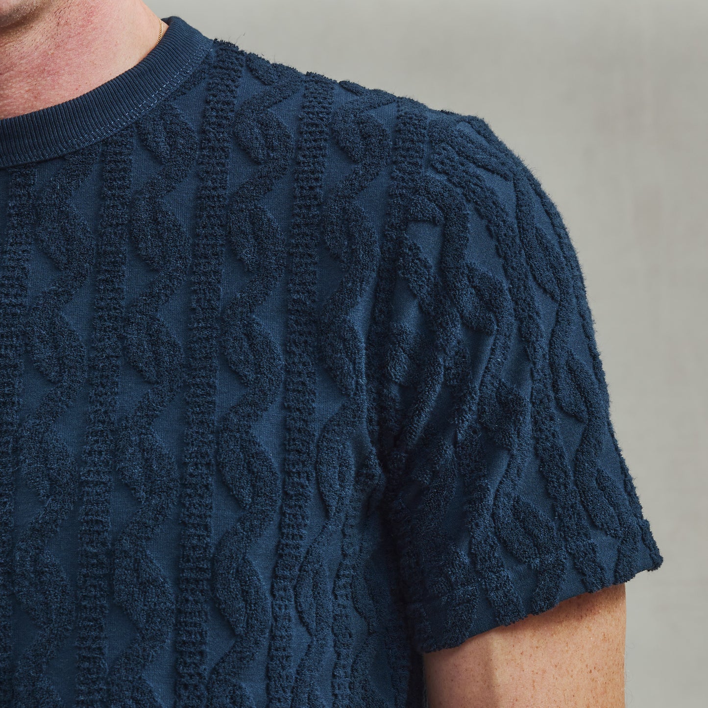 Navy Fancy Terrycloth T-Shirt