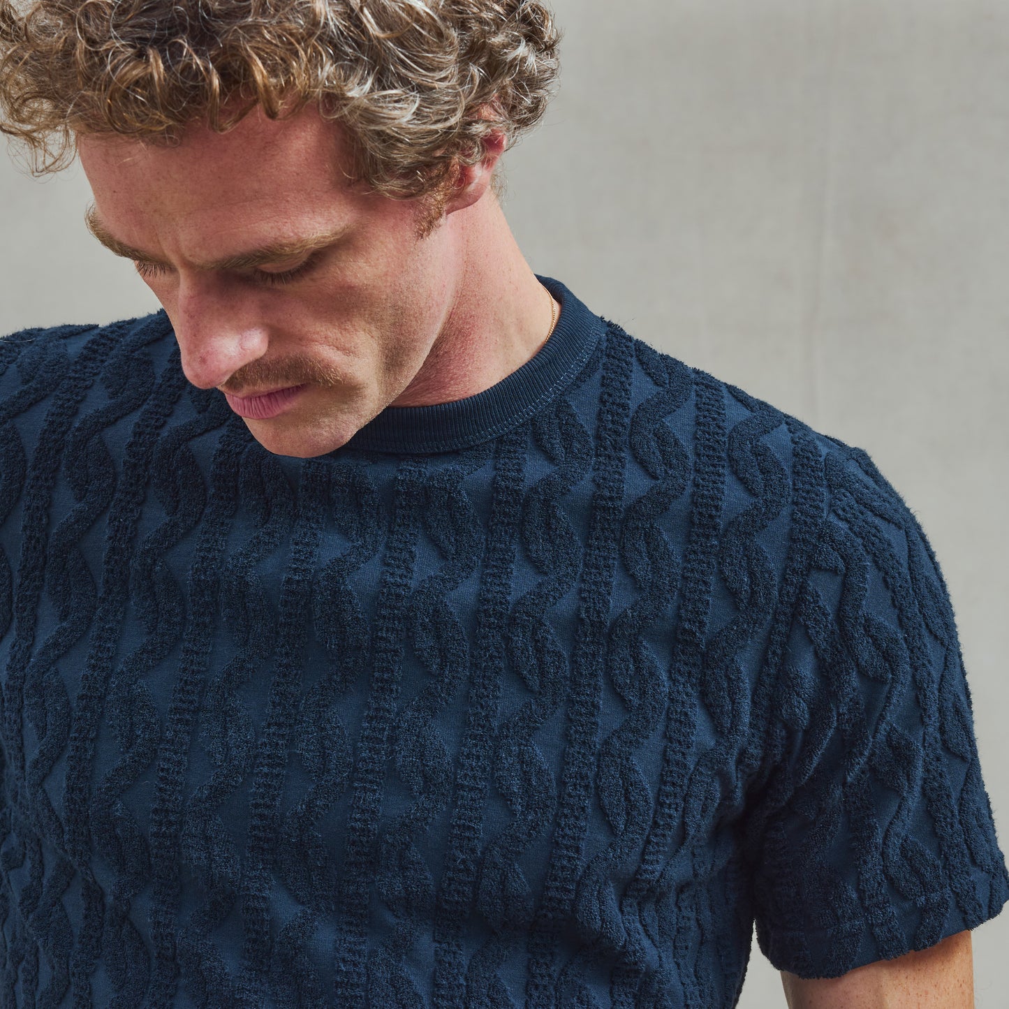 Navy Fancy Terrycloth T-Shirt