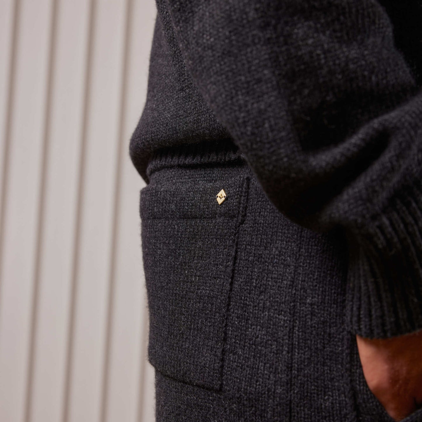Anthracite Straight Knit Pants