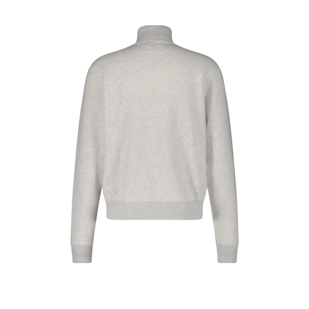 Grey Mottled Zipped Sweatshirt