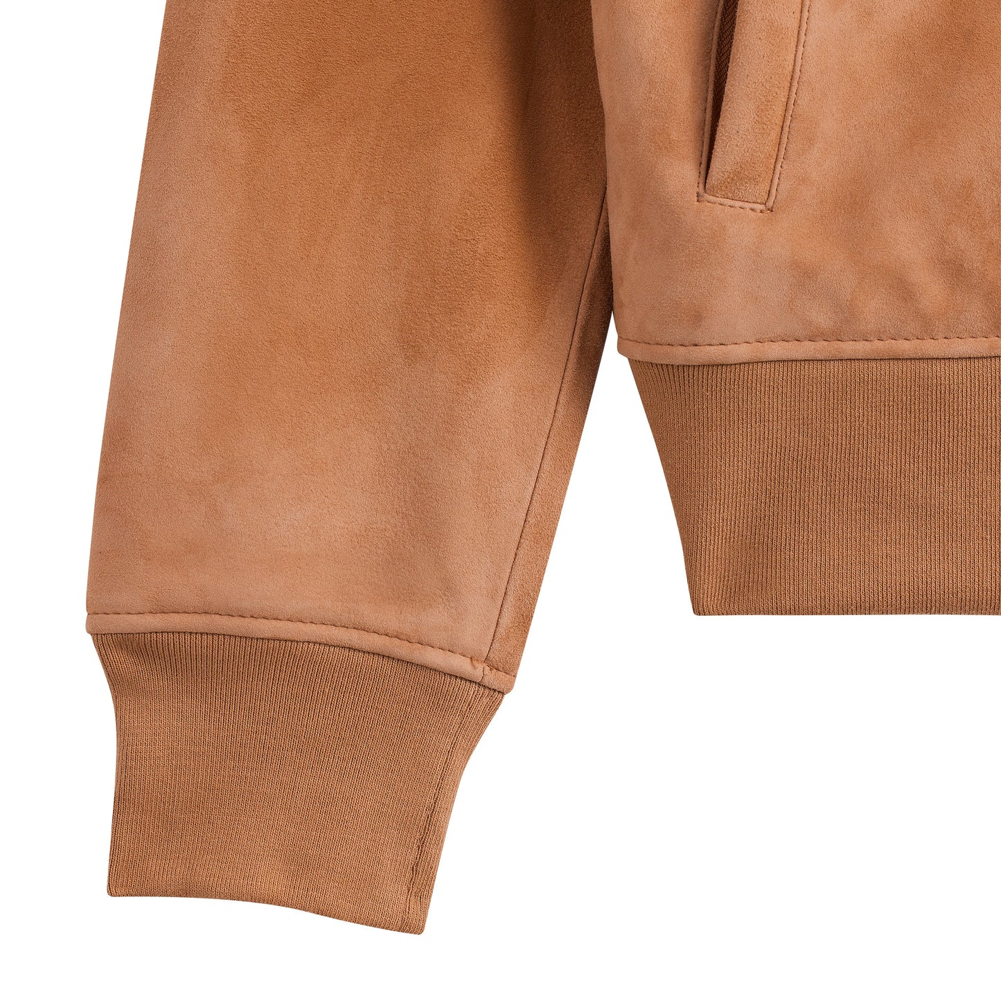 Blouson Cuir Zippé Beige