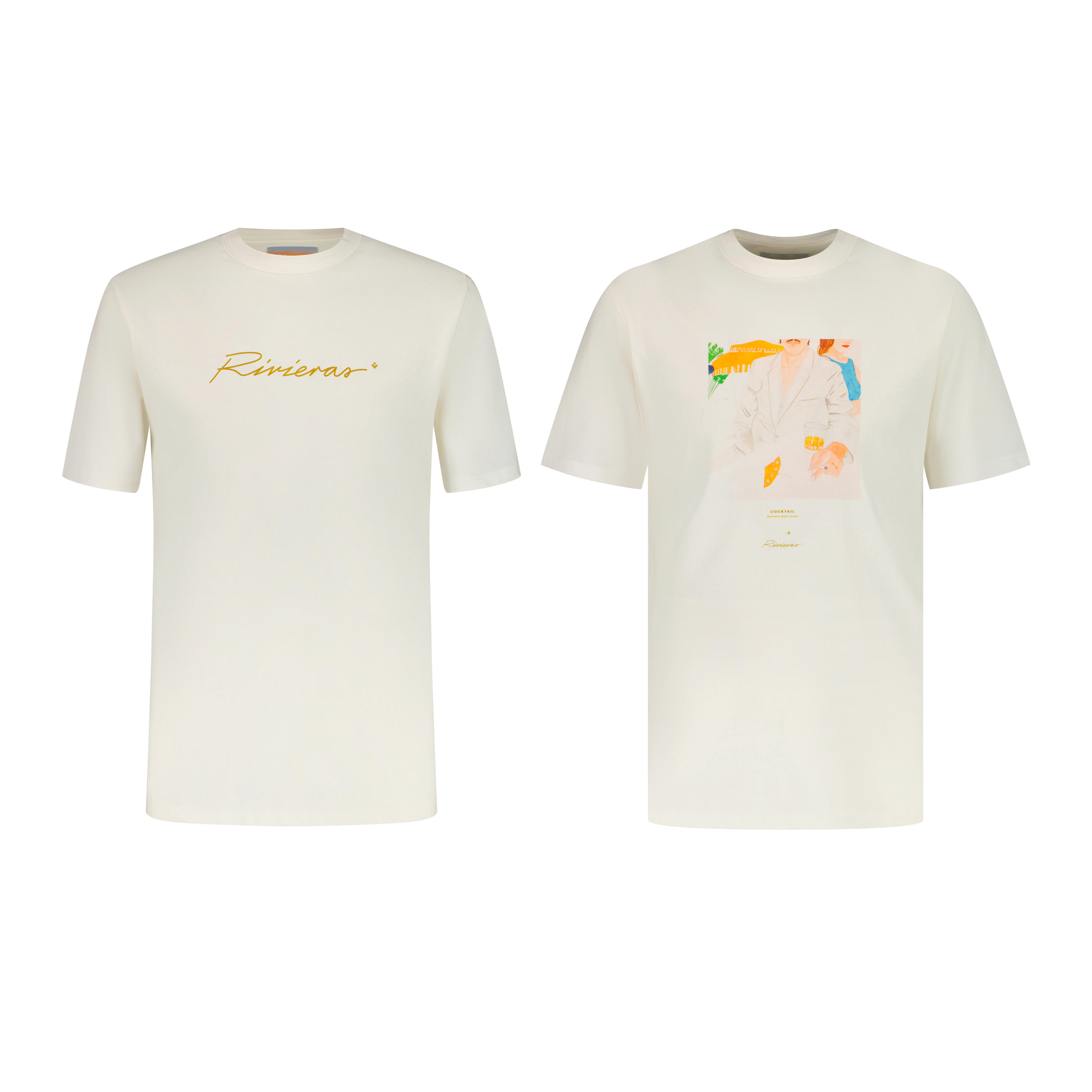 Printed Ecru T-shirts (pack of 2)