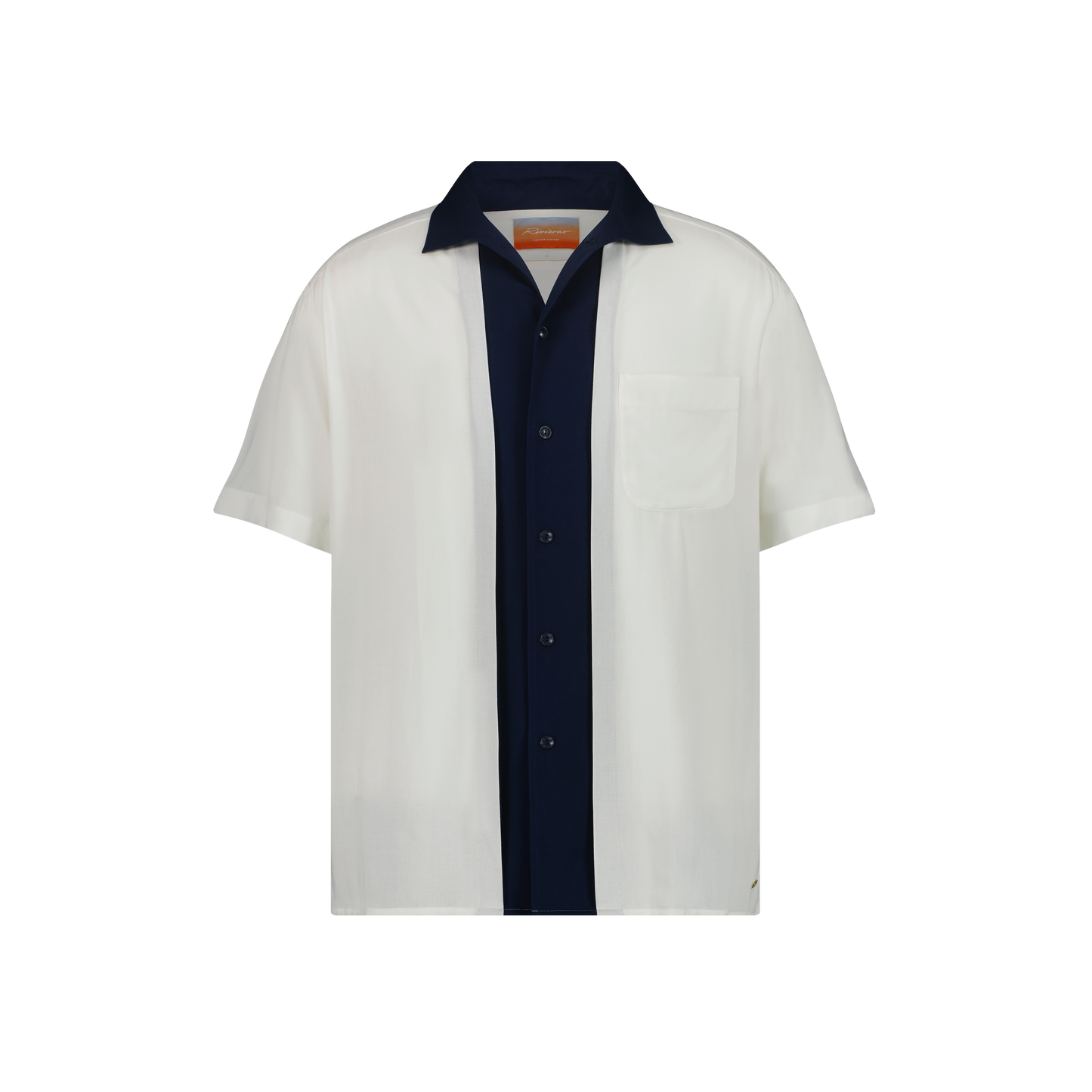 Chemise Fluide Bicolore à Col Requin