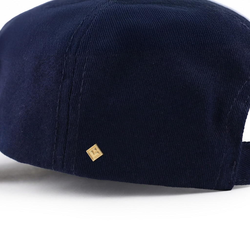 Cotton twill cap with embroidery and cord