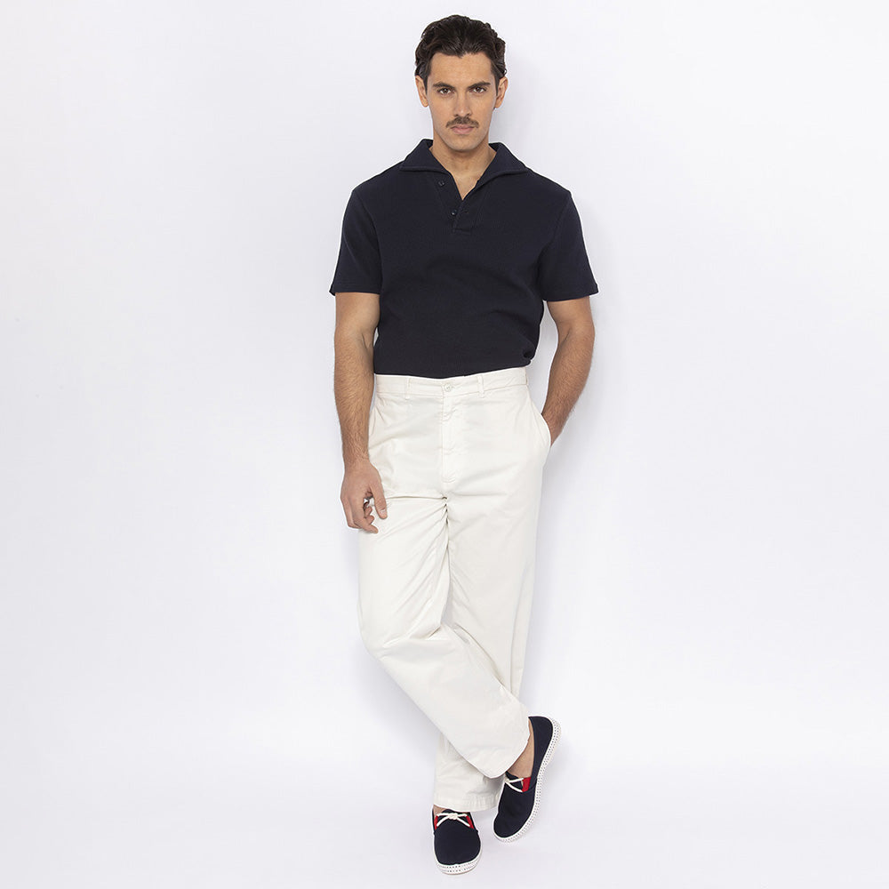 Navy Interlock Polo