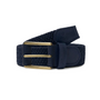 Braided belt with leather details and gold buckle Navy