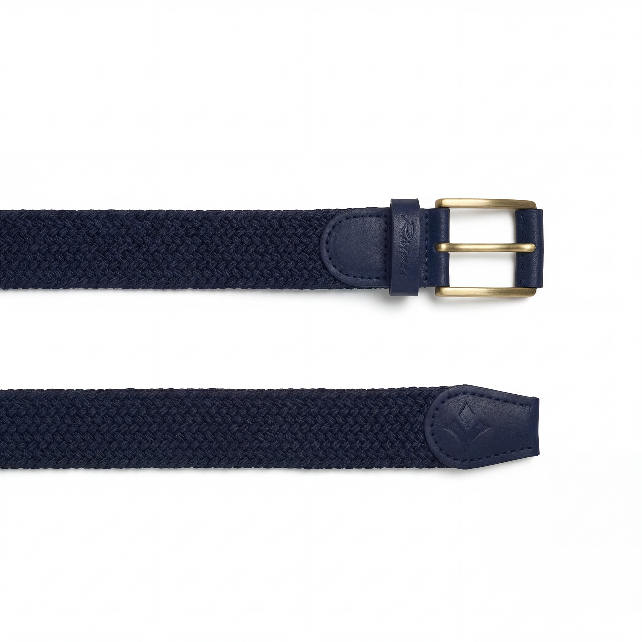 Ceinture tressée avec détails en cuir et boucle dorée