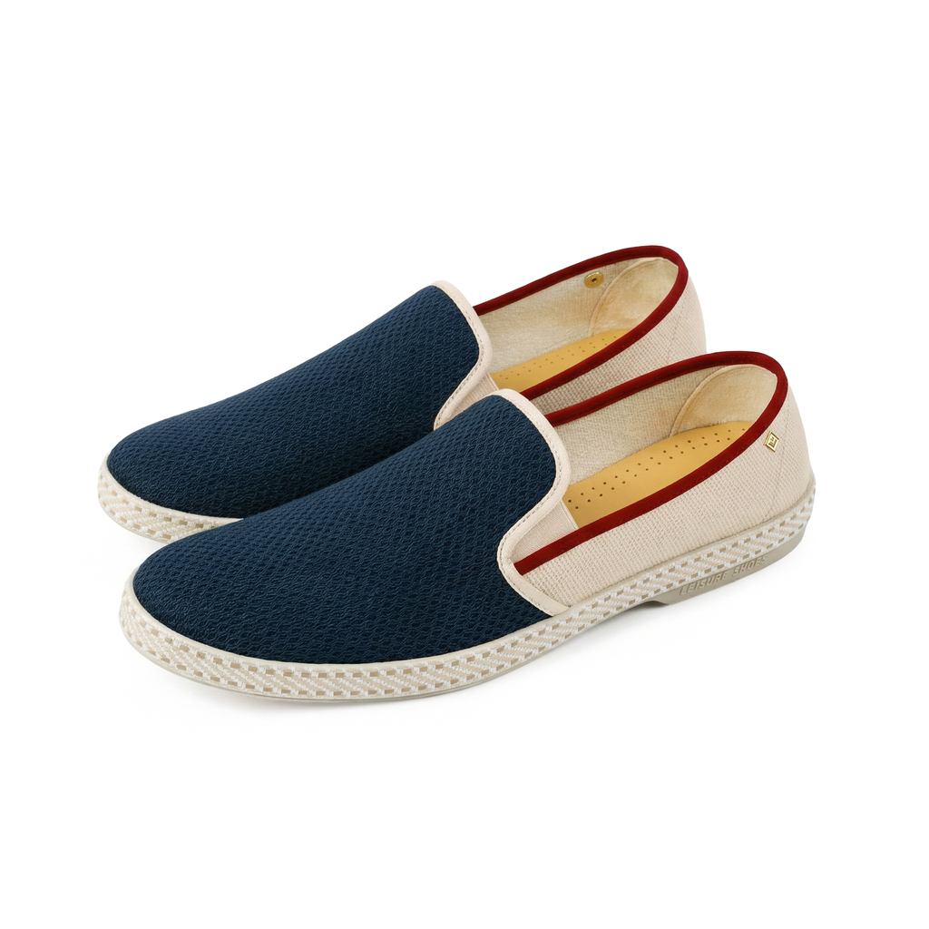 Classic Match Filet Marine Toile Ecrue