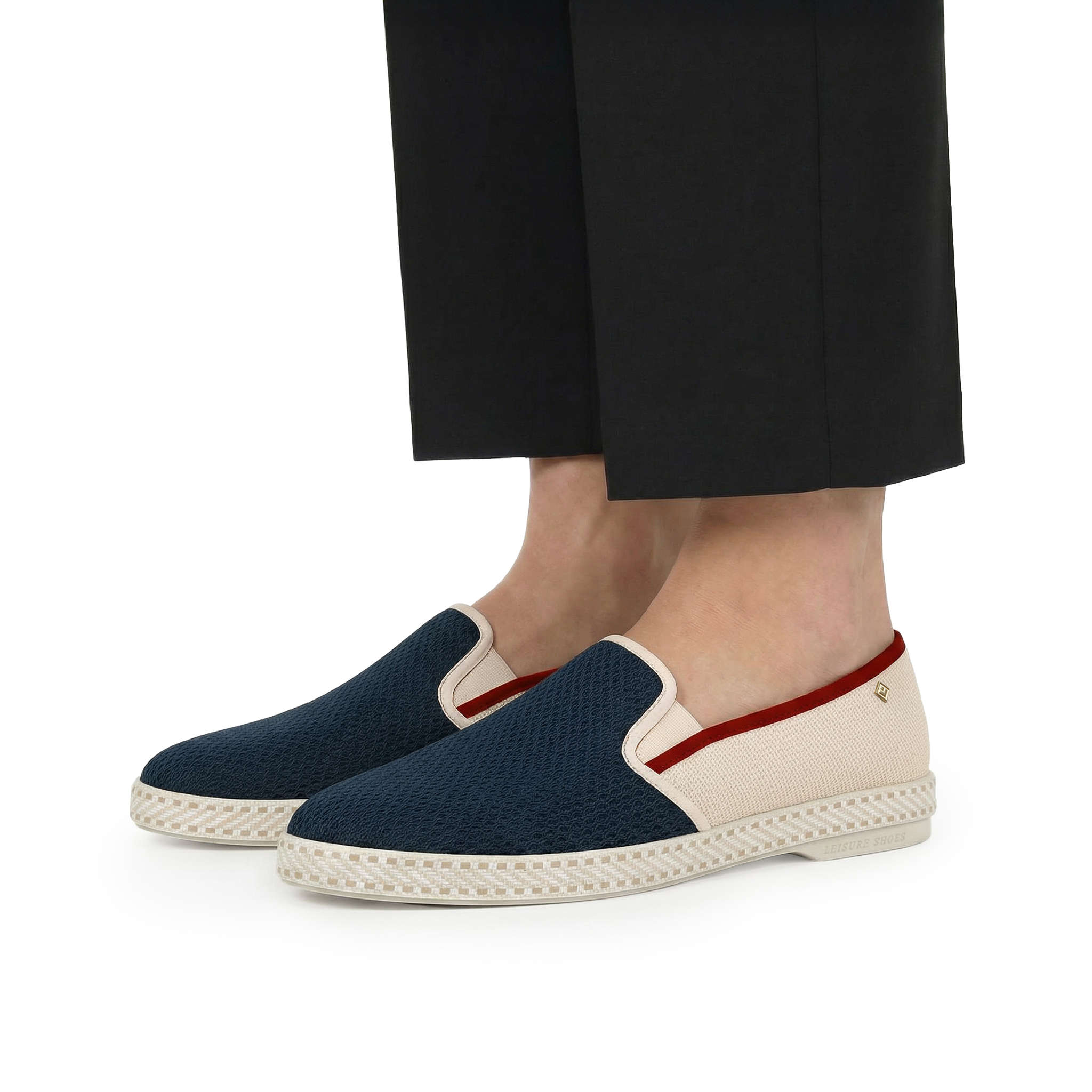 Classic Match Filet Marine Toile Ecrue