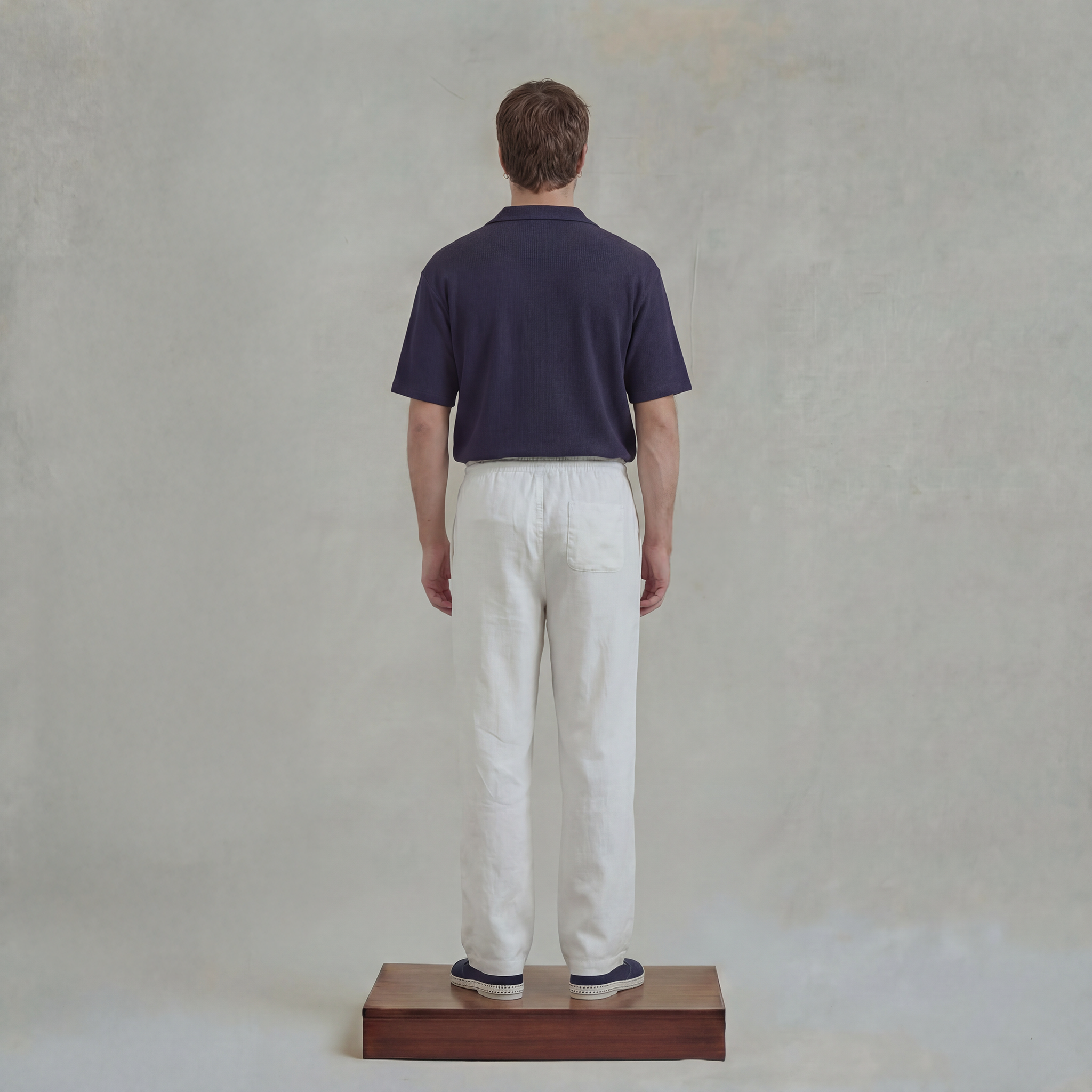 White linen Pants with Drawstring