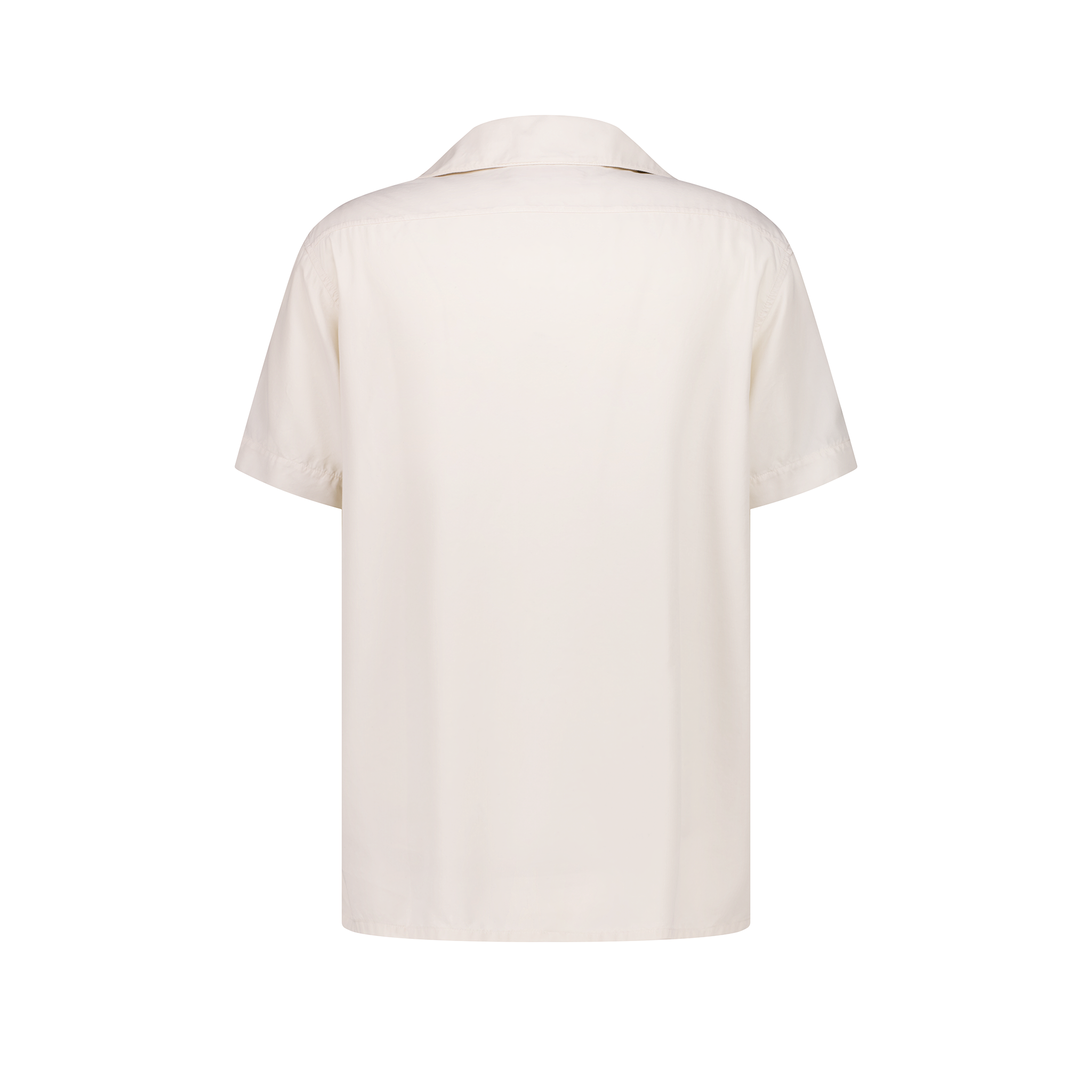Short Sleeves Shirt in Tencel with Shark Collar and chest pocket