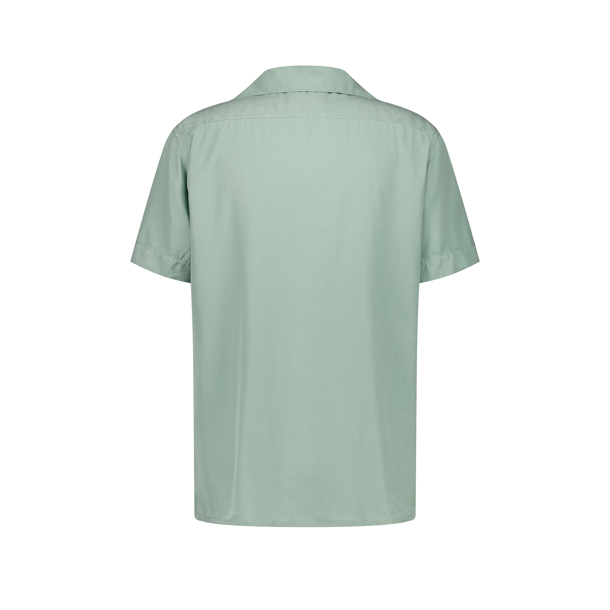 Short Sleeves Shirt in Tencel with Shark Collar and chest pocket