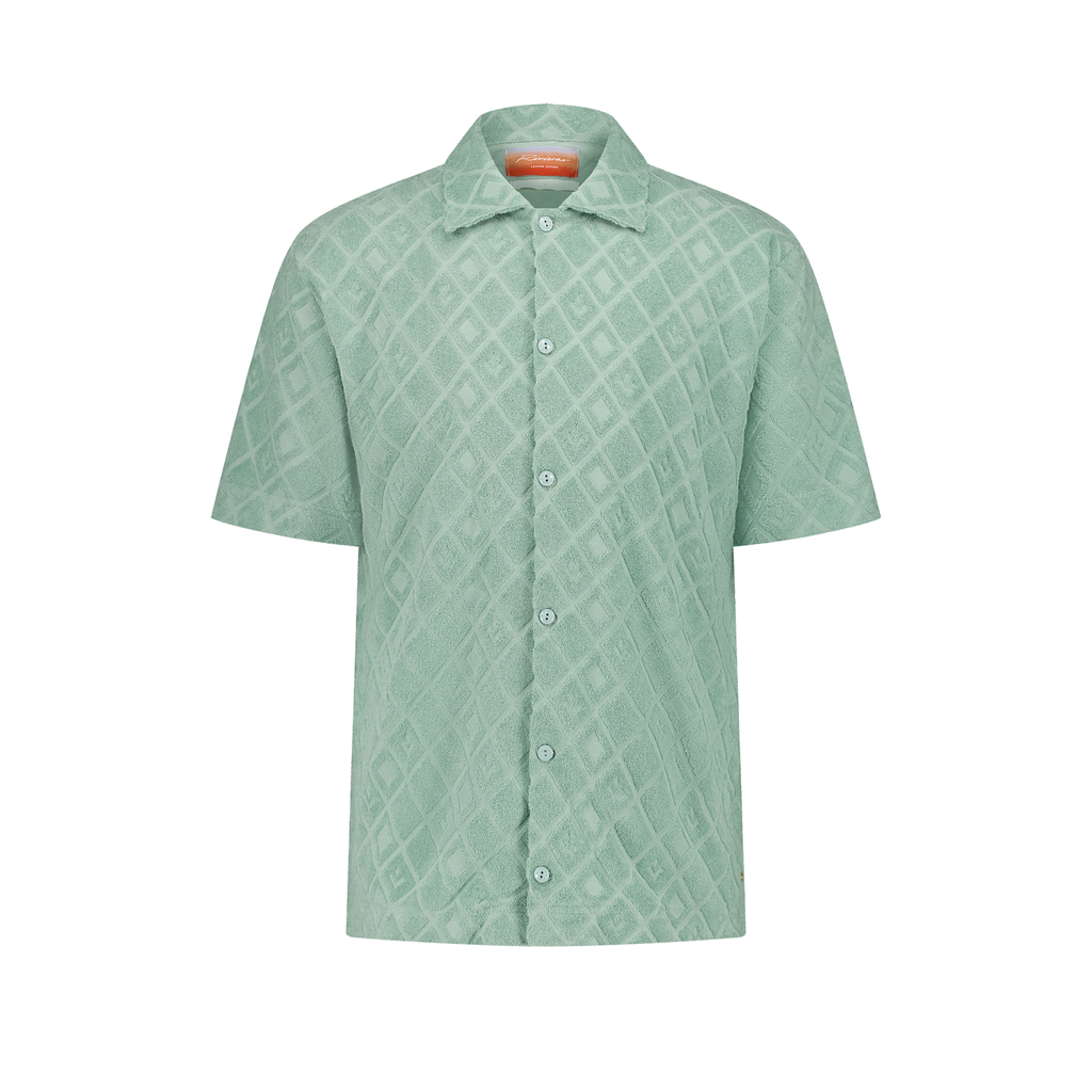 Short Sleeves Shirt in Fancy Jacquard Terry