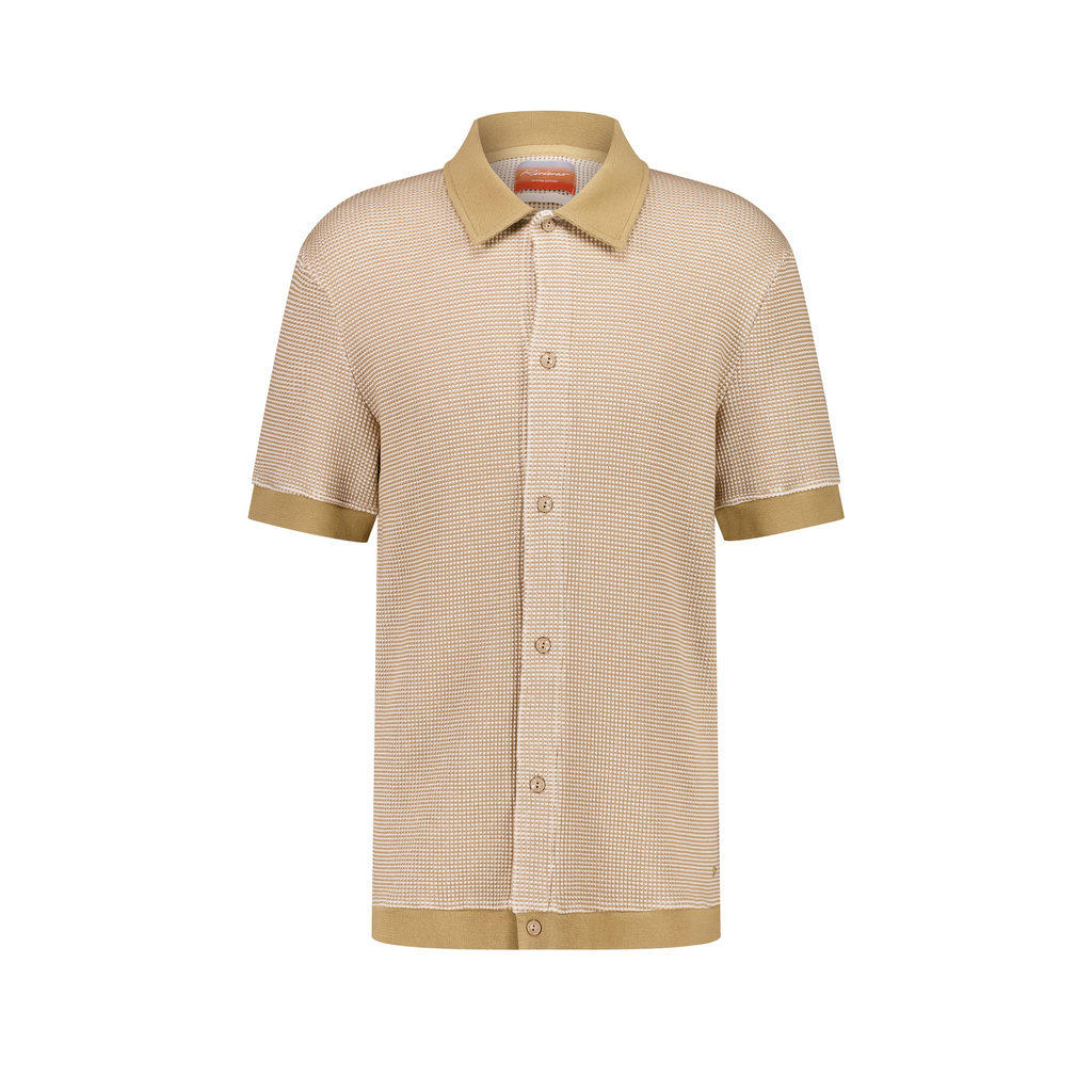 Chemise Manches Courtes Nid d'Abeille Bicolore