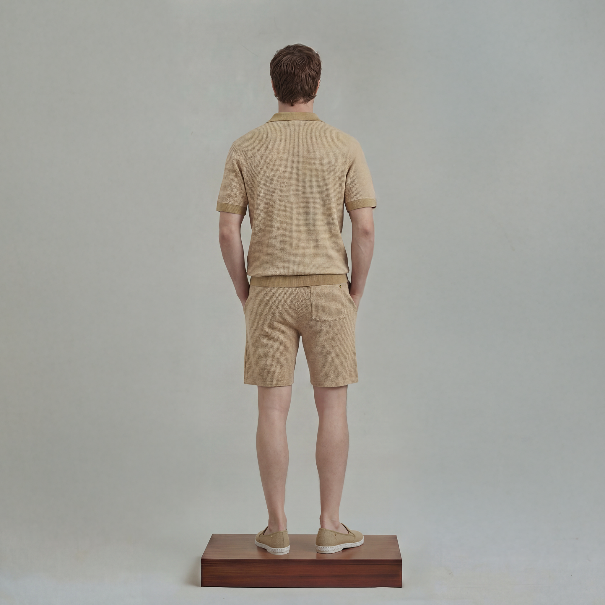 Short Sleeves Bicolor Honeycomb Shirt