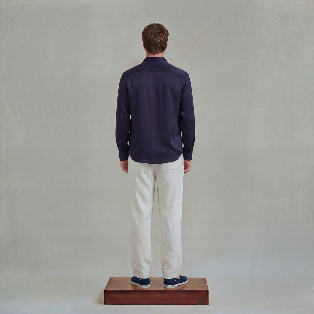 Chemise à manches longues en Tencel® avec poche