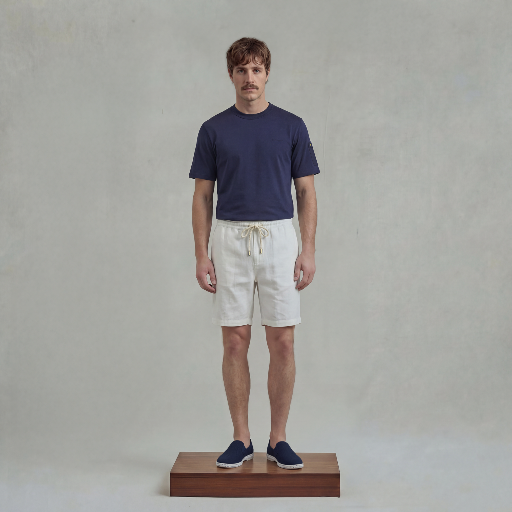 White linen shorts with Drawstring