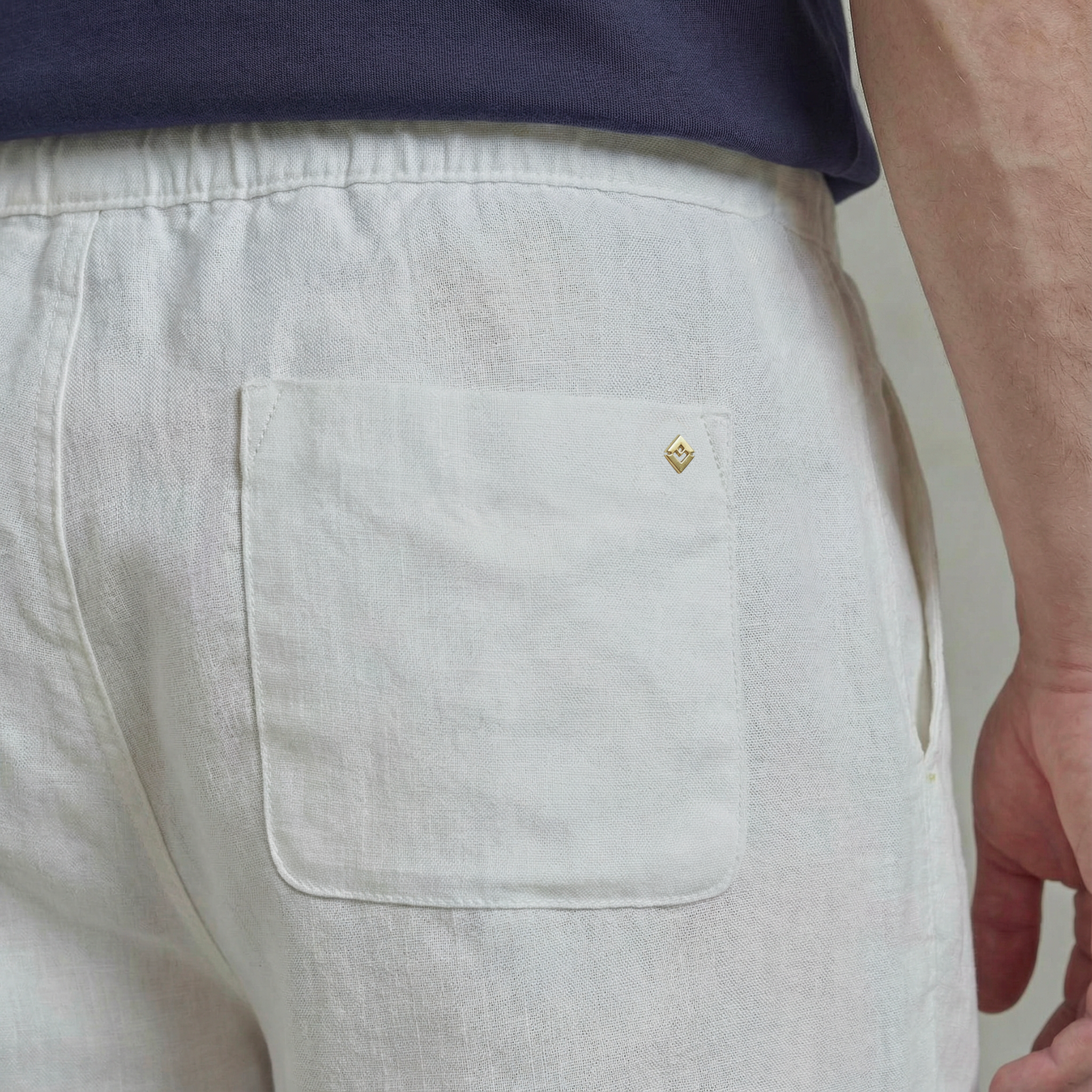 White linen shorts with Drawstring