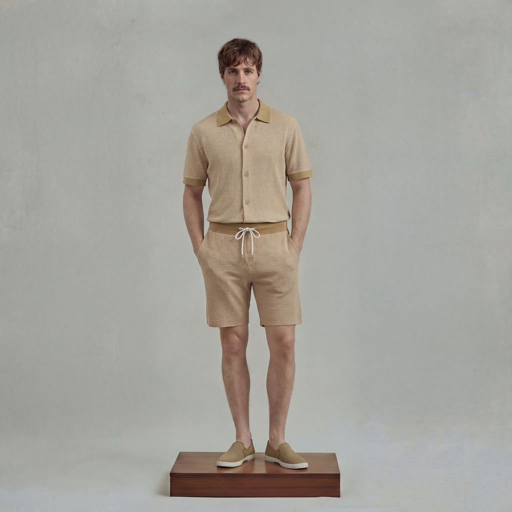 Bicolor Shorts with drawstring