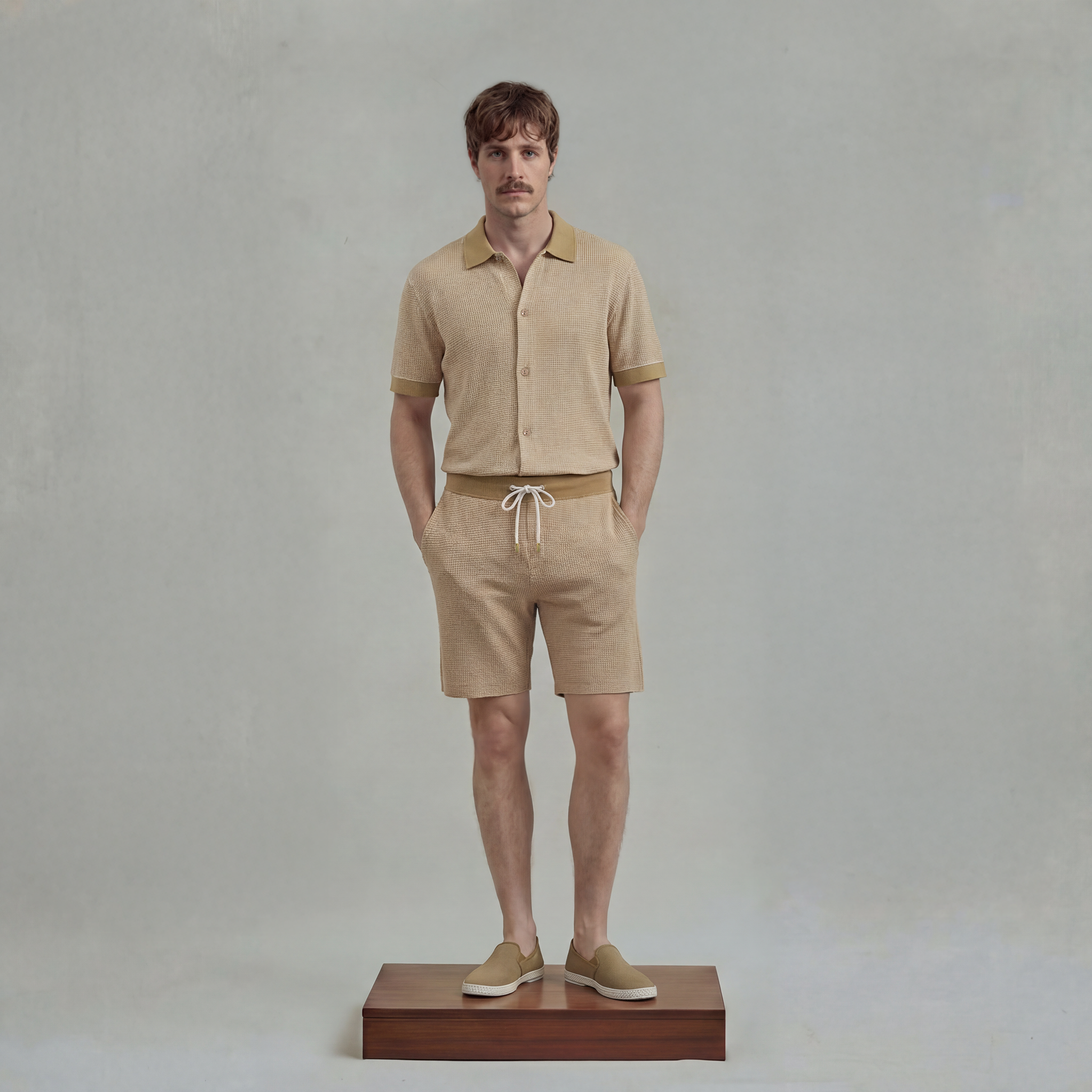 Bicolor Shorts with drawstring