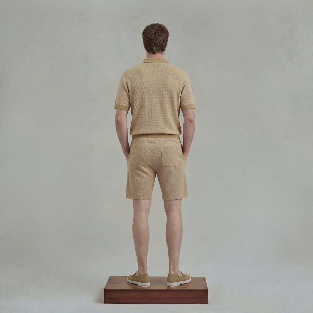 Short bicolore avec lien de serrage