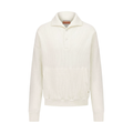 Button-down Sweatshirt in Honeycomb Knitting with shark collar