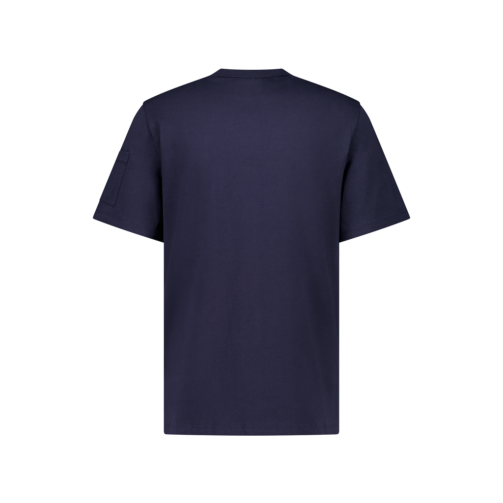 T-shirt with sleeve pocket and chest embroidery