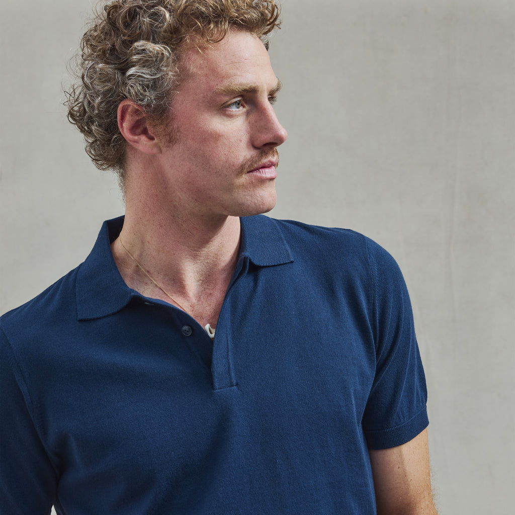 Navy Knit Polo
