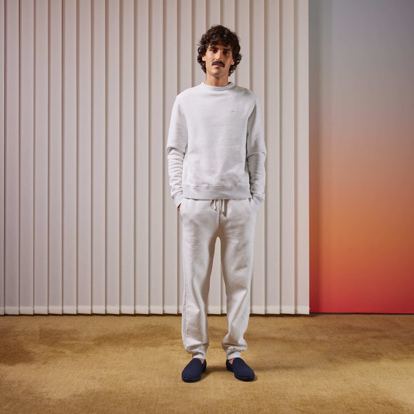 Grey Mottled Fleece Pants