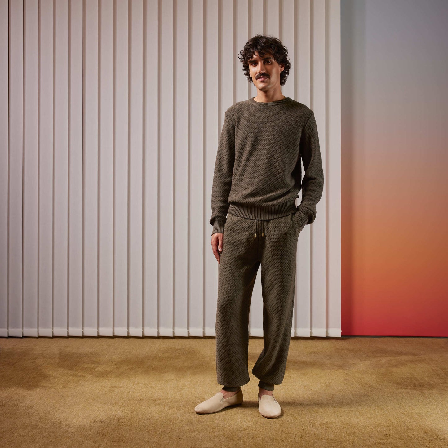 Pantalon Maille Kaki