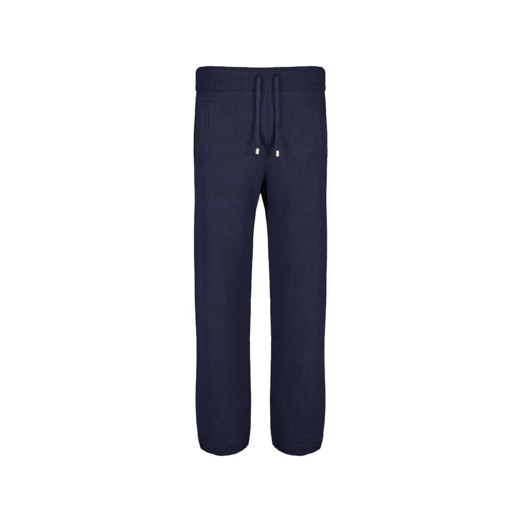 Navy Straight Knit Pants