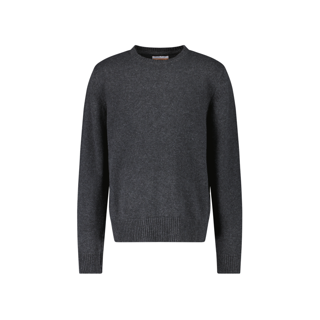 Pull Col Rond Maille Anthracite