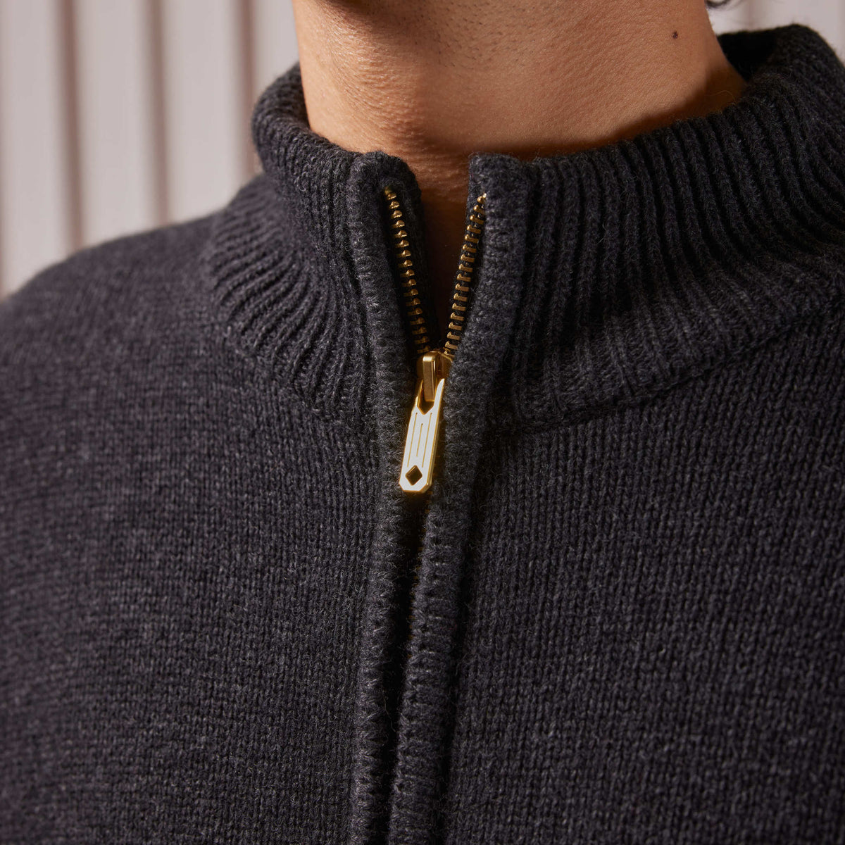Pull Zip Maille Anthracite