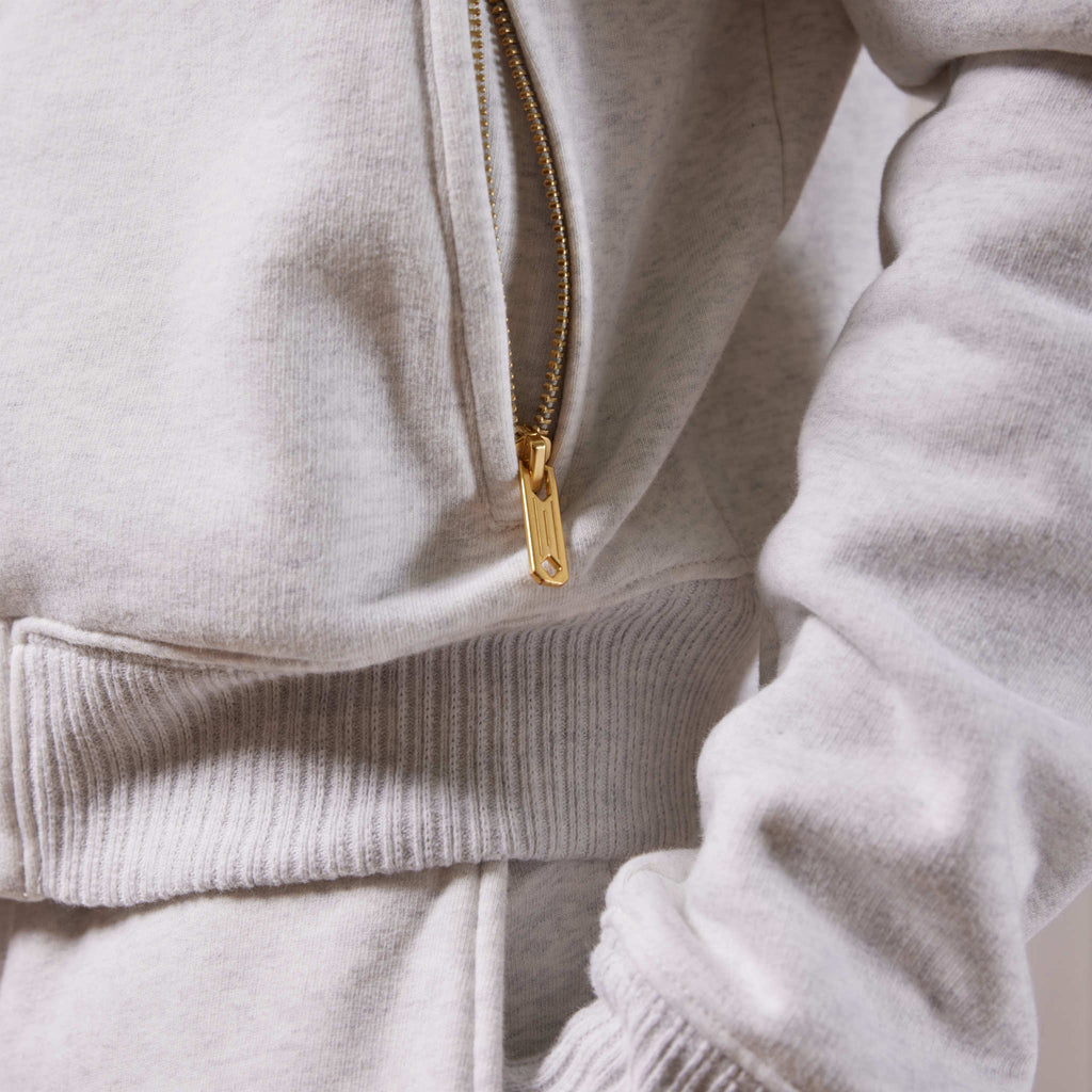 Pull Zip Molleton Gris
