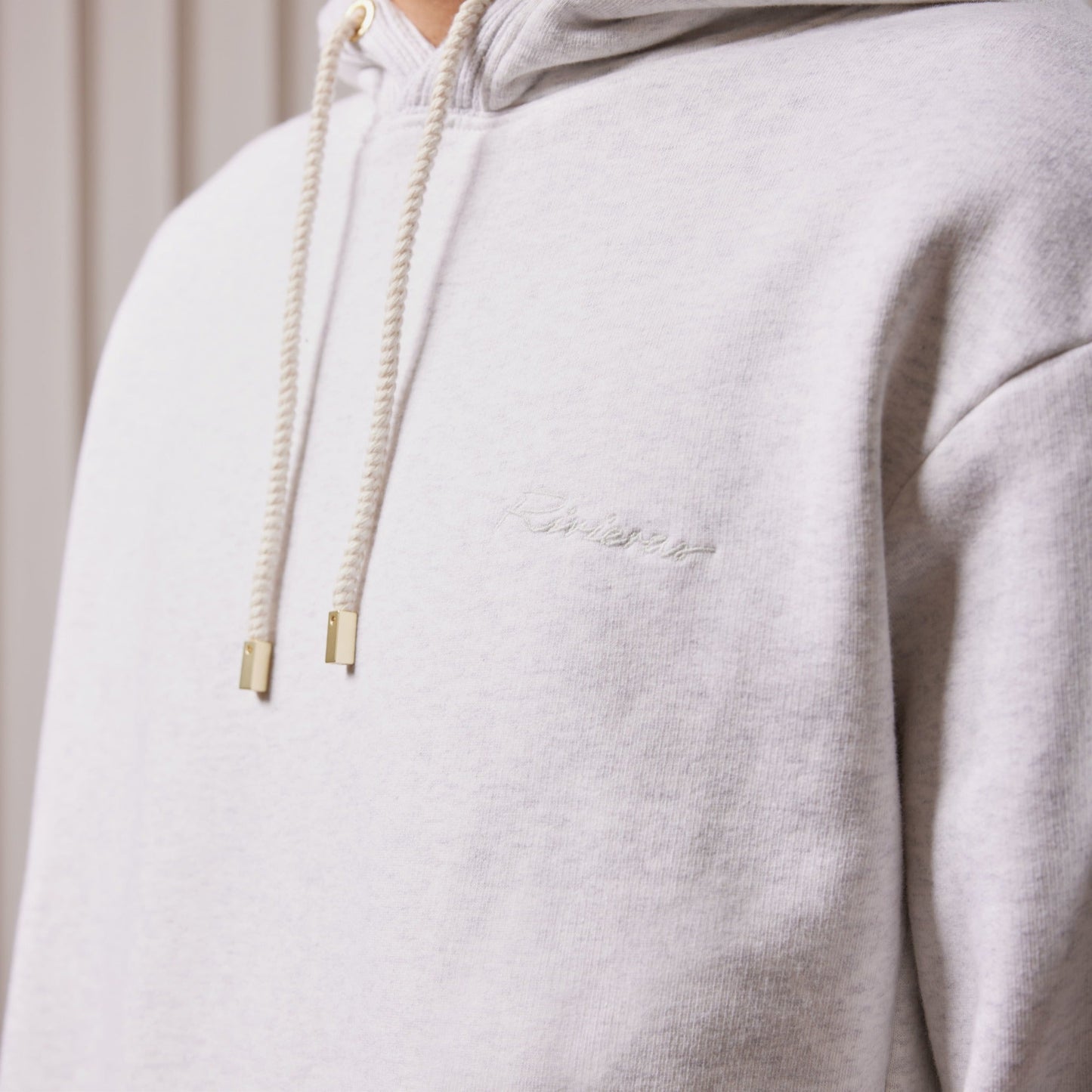 Grey Mottled Hooded Sweatshirt