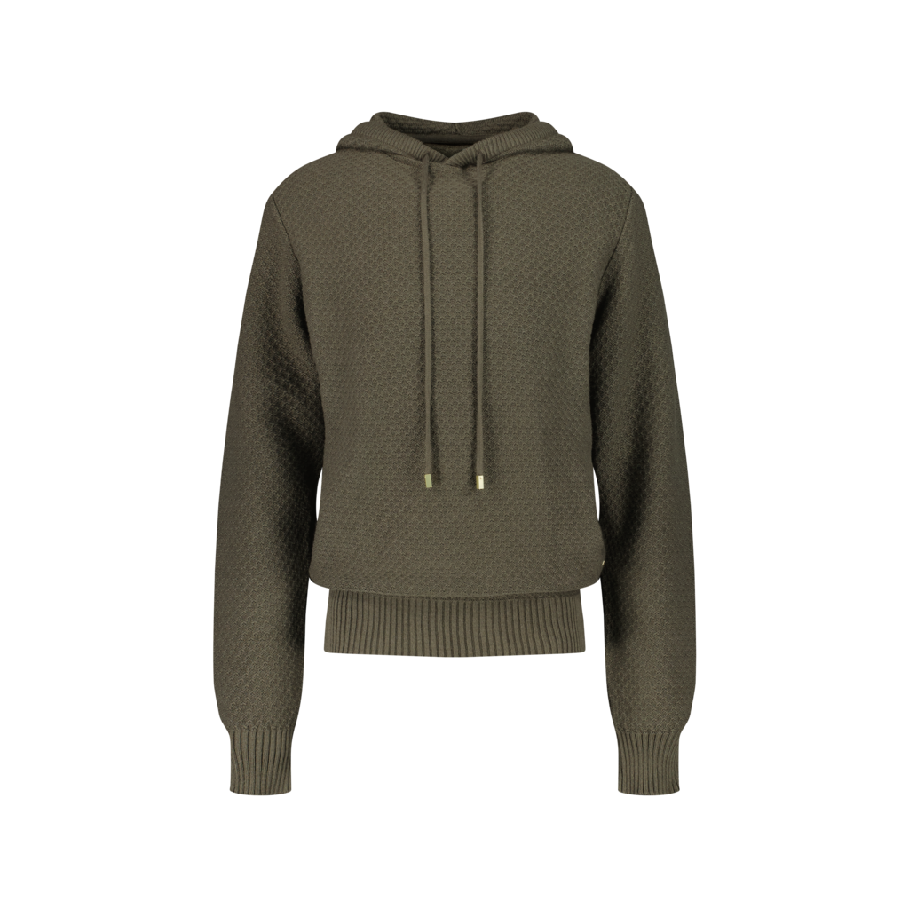 Hoodie Maille Kaki