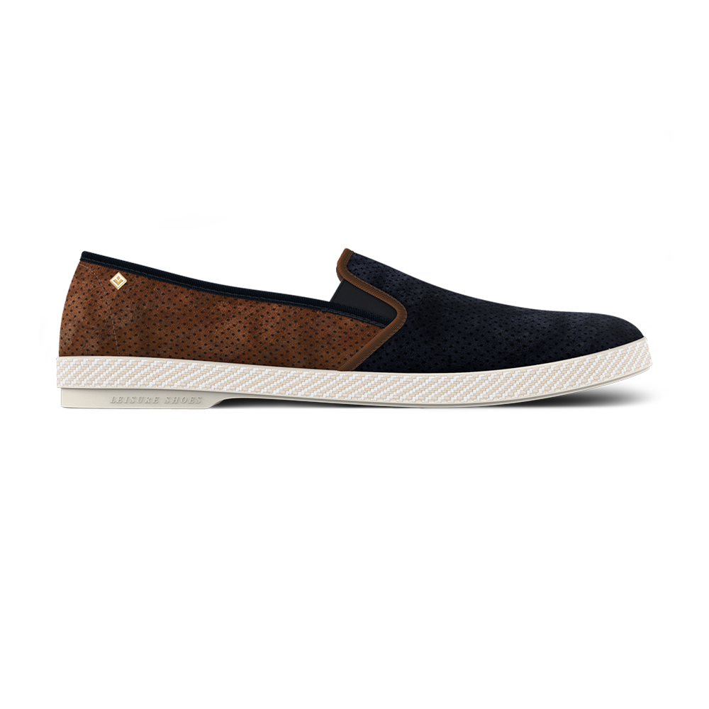 Classic Daim Match Marine Marron
